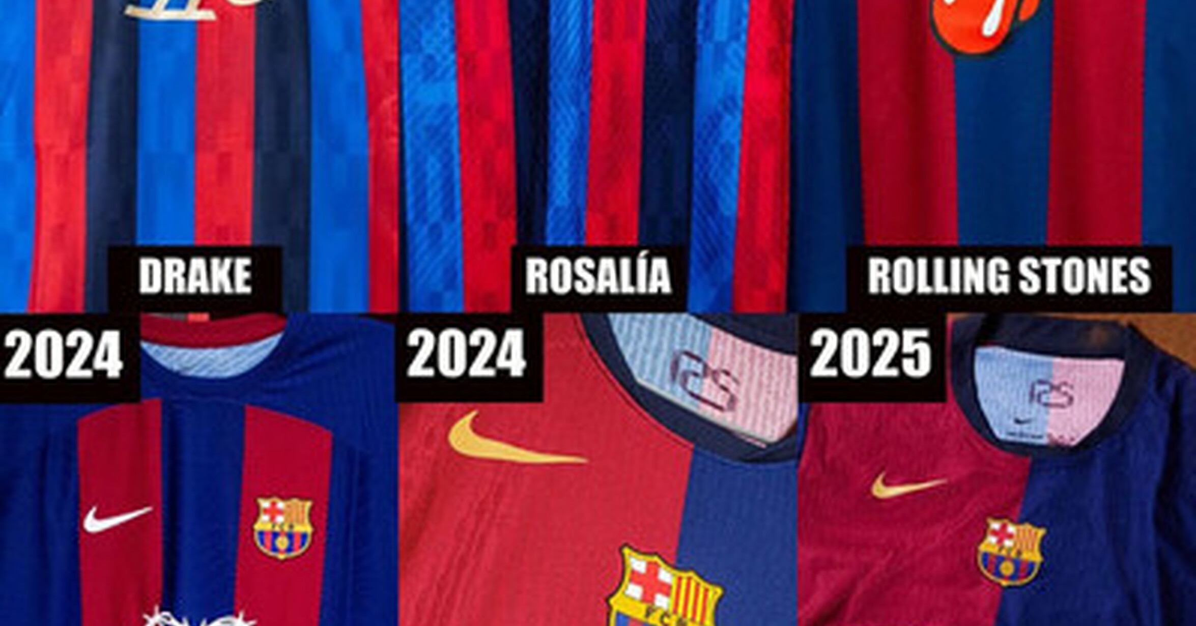 Las camisetas del Barça con sponsor de cantantes para los Clásicos