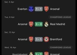 Enlace a Las últimas 2 victorias del Arsenal. Esto lo han hecho a posta, no me jodas.