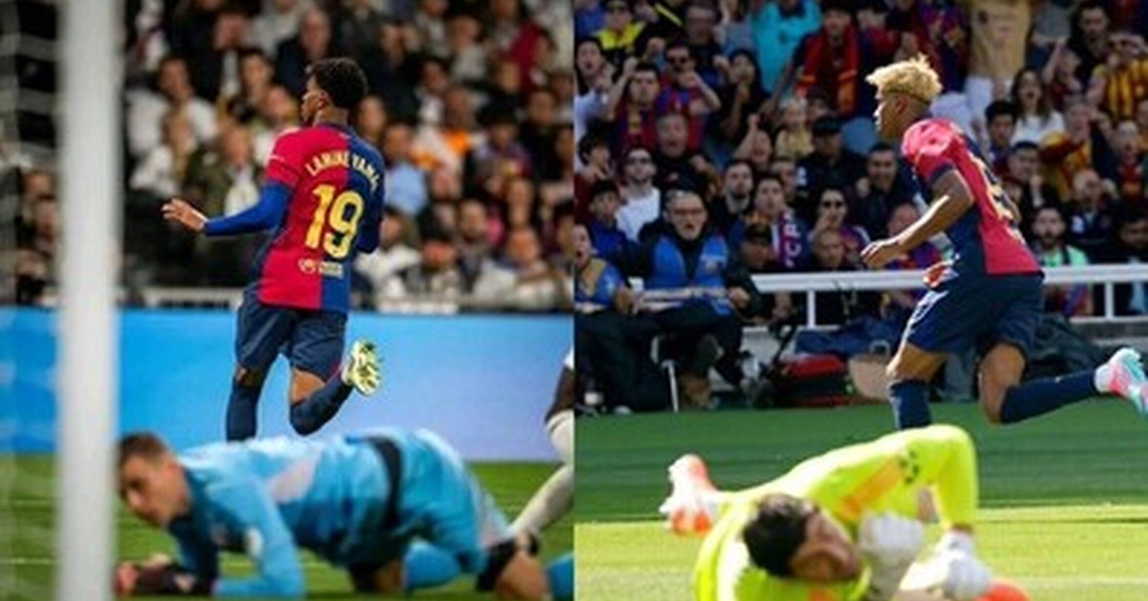 Lamine Yamal ya atendió a los dos porteros del Madrid