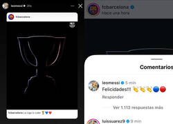 Enlace a Messi felicitando al Barça por LaLiga