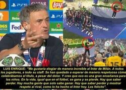 Enlace a Luis Enrique se quedó aplaudiendo al Inter al levantar la copa