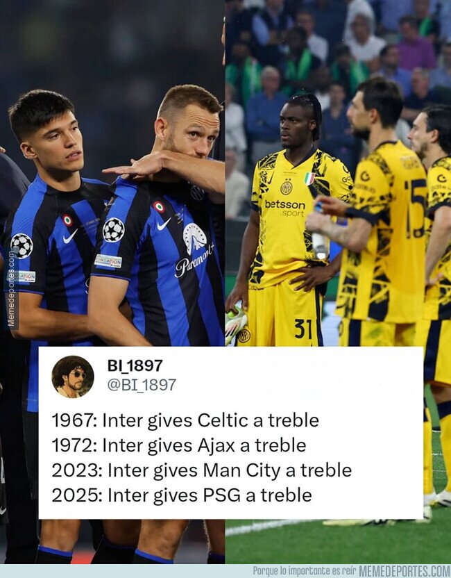 1223380 - Inter ha estado presente en cuatro tripletes distintos