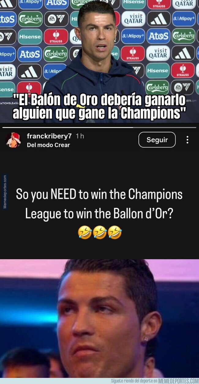 1223752 - Ribery contesta a Cristiano y se acuerda del Balón de Oro de 2013