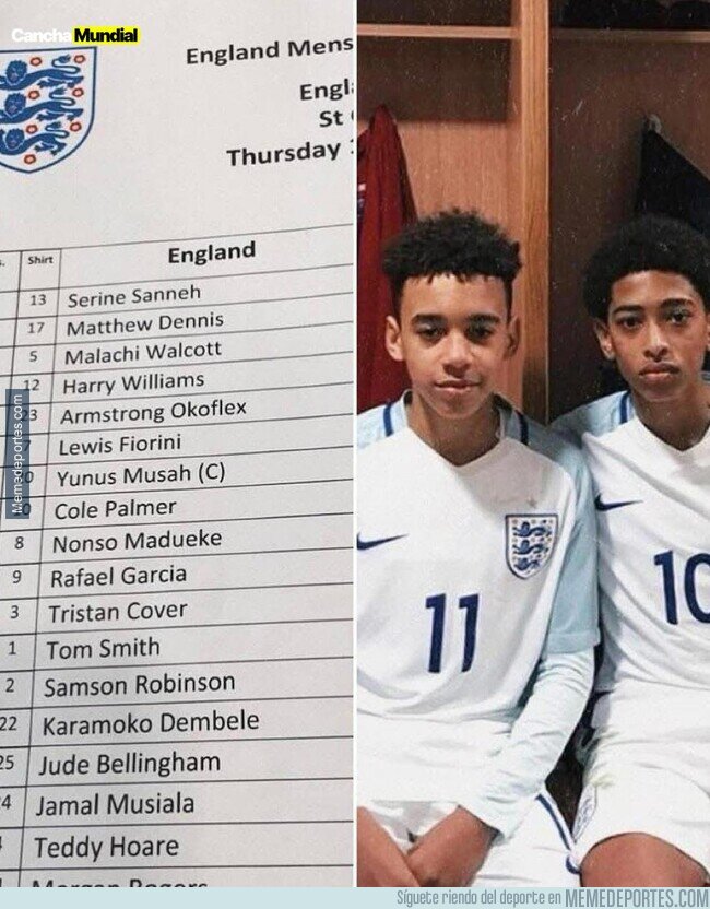 1228001 - OJO a los nombres de esta Inglaterra U15 del 2017