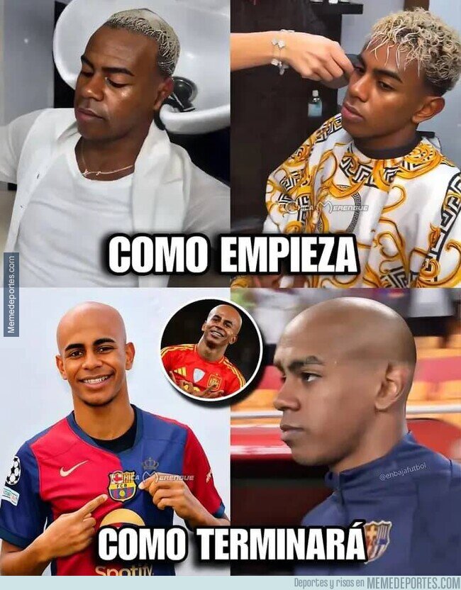 1228443 - Lamine se va a quedar calvo con tanto jueguecito con su pelo