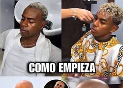 Enlace a Lamine se va a quedar calvo con tanto jueguecito con su pelo