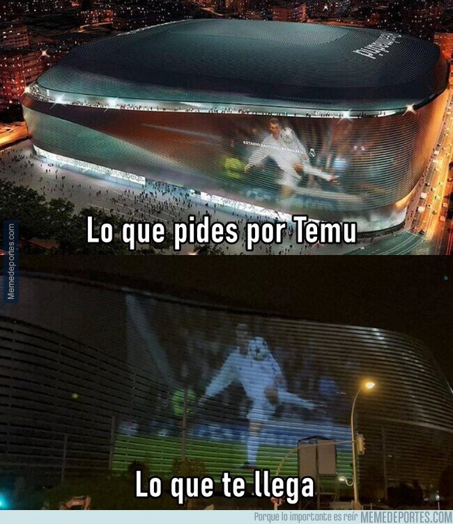 1228575 - No me digan que han puesto un video beam frente la fachada del estadio...