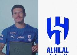 Enlace a Darwin dibujó el escudo de Al Hilal y esto es lo mejor que le salió