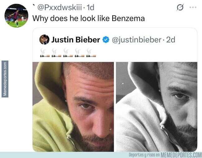 1229355 - ¿En qué momento Justin Bieber se convirtió en Benzema?