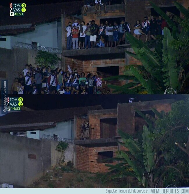 1229452 - QUÉ PAÍS. La TV brasileña enfocó a unos fans que veían el partido gratis y le echaron a la policía.