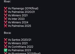 Enlace a La triste deuda de Boca y River contra equipos brasileños