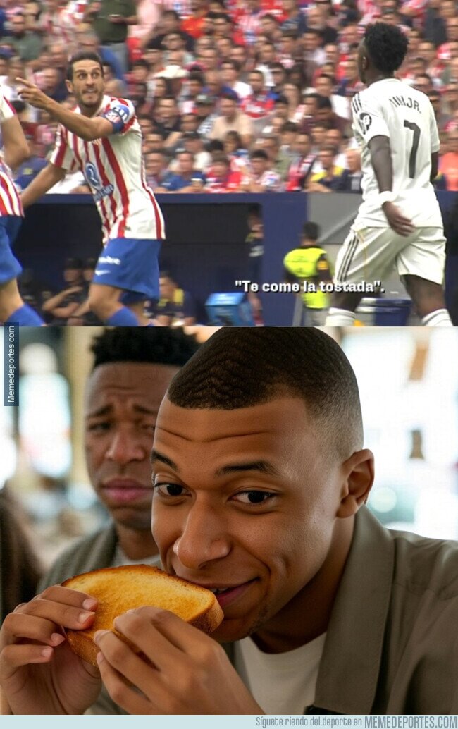 1230993 - Koke le dijo a Vinicius que Mbappé le estaba comiendo la tostada
