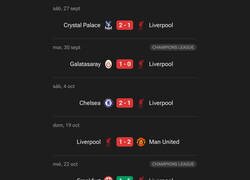 Enlace a El Liverpool perdió casi todos sus partidos este mes