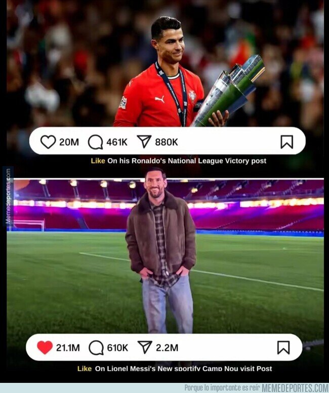 1232671 - Messi volviendo al Camp Nou ya tiene más likes que Cristiano ganando su último título