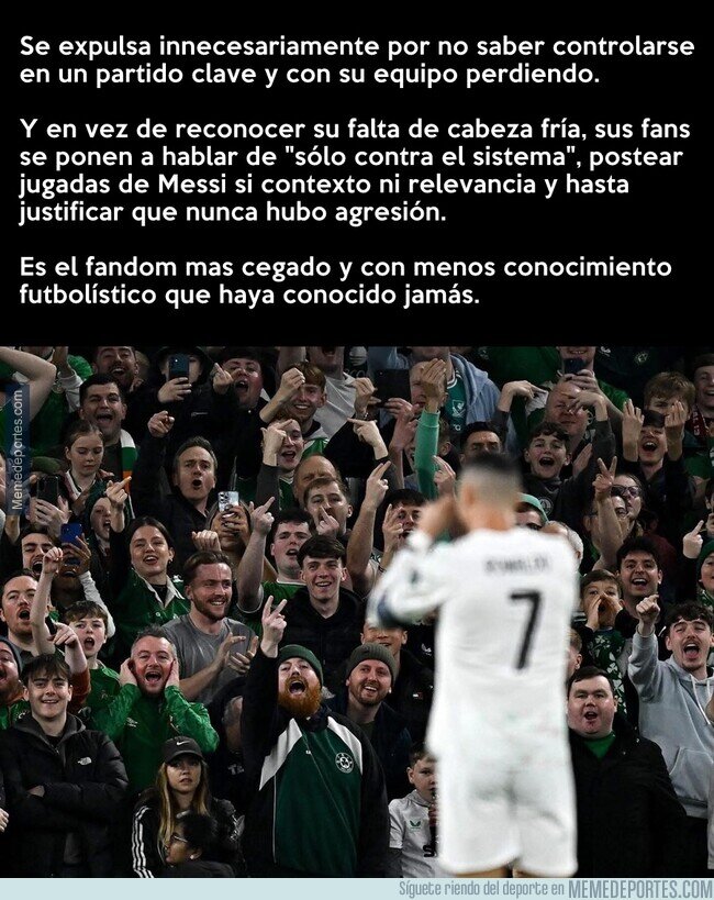 1232750 - Cristiano es idéntico a sus fans: cero autocrítica y responsabilidad.
