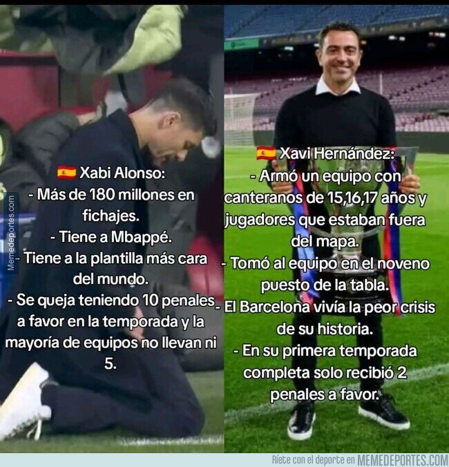 1233630 - Un vez más dato mata relato, El Xavi bueno es el del Barcelona.
