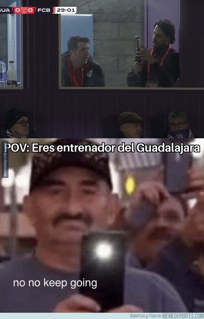 1233955 - Juanfe del Chiringuito estuvo todo el partido grabando al entrenador del Guadalajara