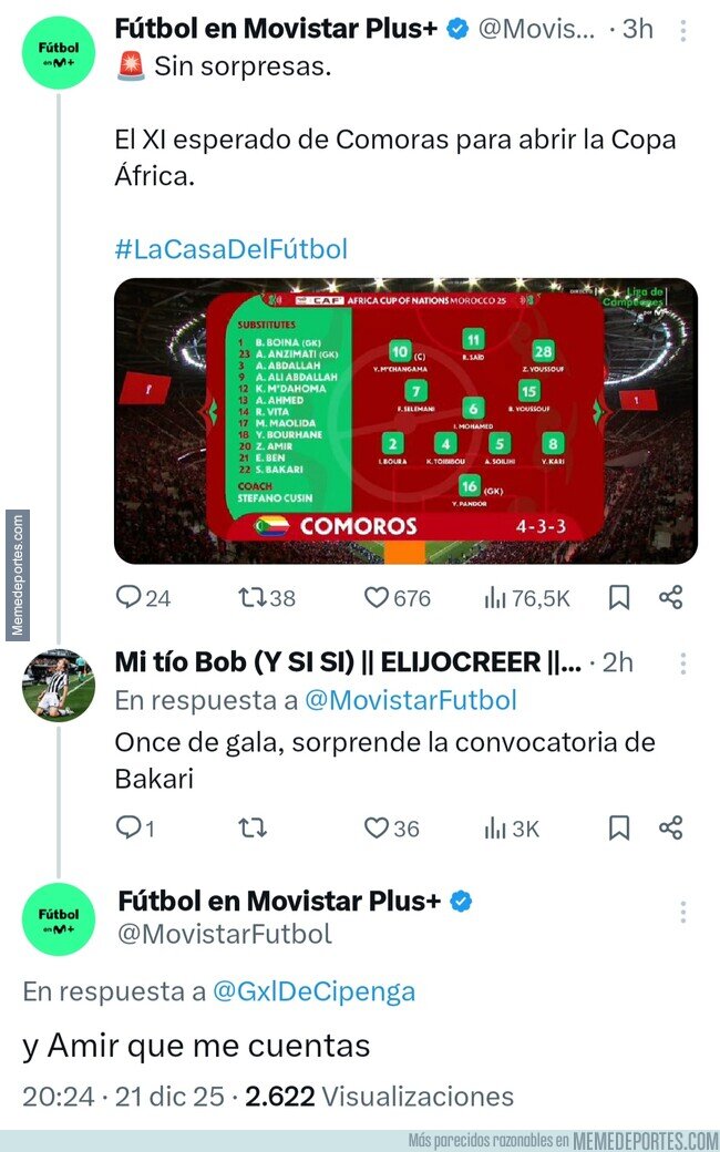 1234182 - Sale Comoras con lo esperado