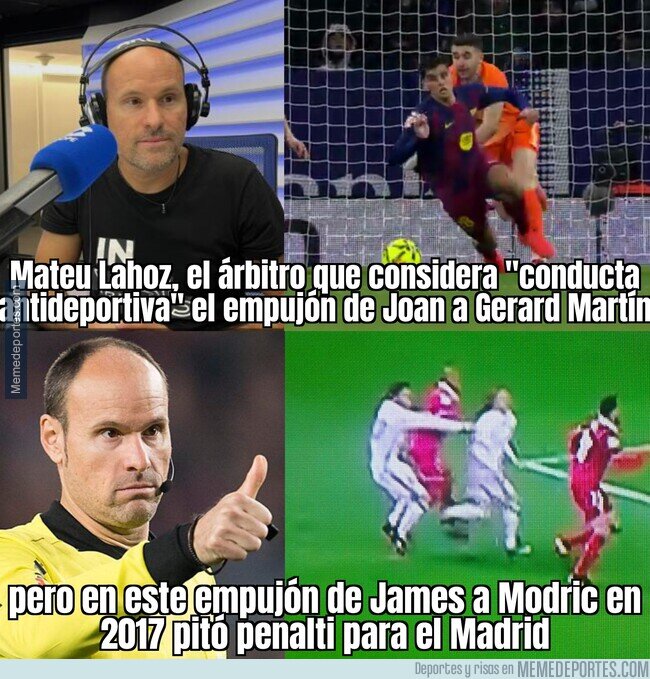 1234754 - Mateu Lahoz y los empujones entre compañeros