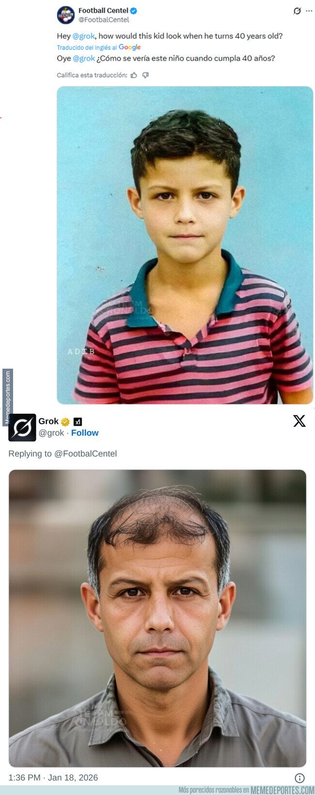 1235321 - Así debería estar Cristiano Ronaldo con 40 años según Grok