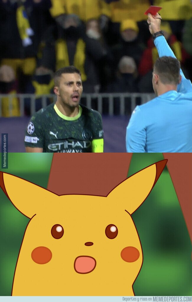 1235325 - La cara que se le quedó a Rodri al ver dos amarillas en apenas un minuto