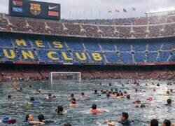 Enlace a Se cuela un poco de agua en el Camp Nou