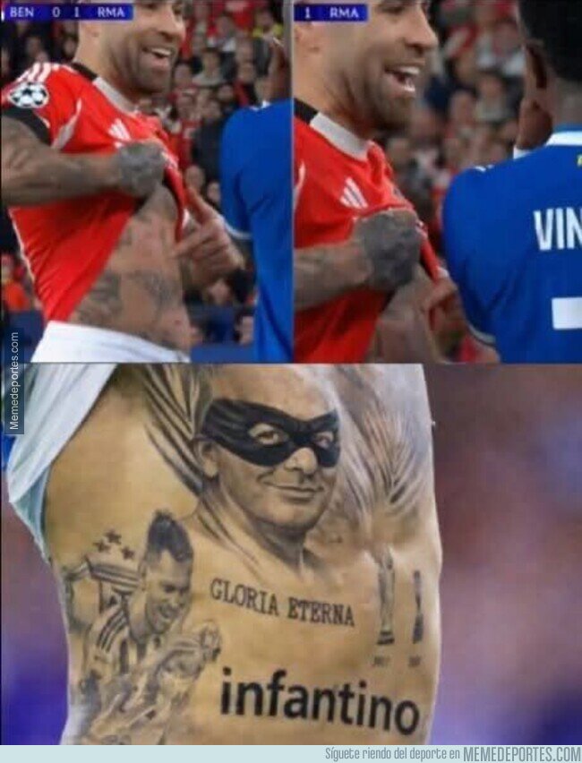 1236444 - El tatuaje que debería haberle enseñado Otamendi a Vinicius