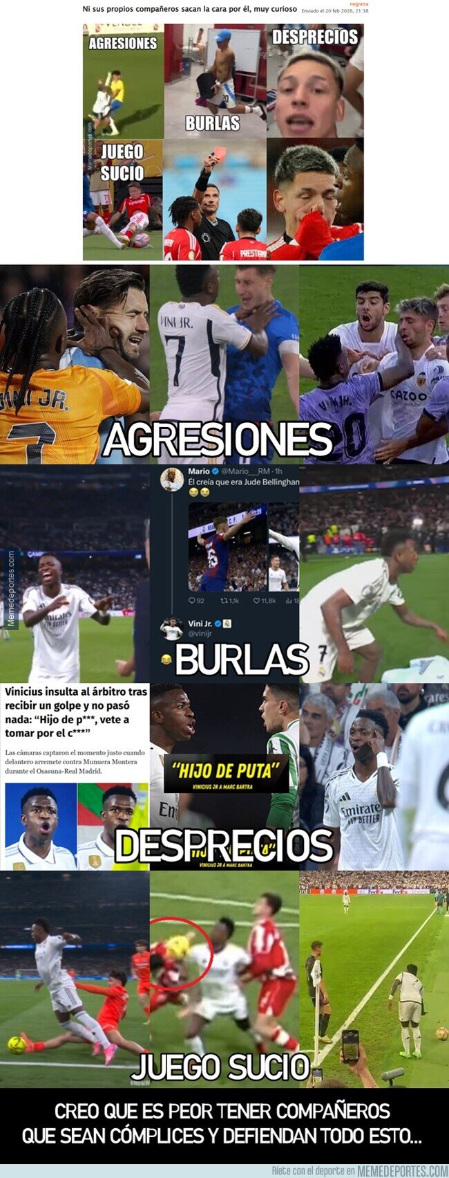 1236582 - Por historial, frecuencia y gravedad es IMPOSIBLE pensar en un jugador más antideportivo que Vinicius.