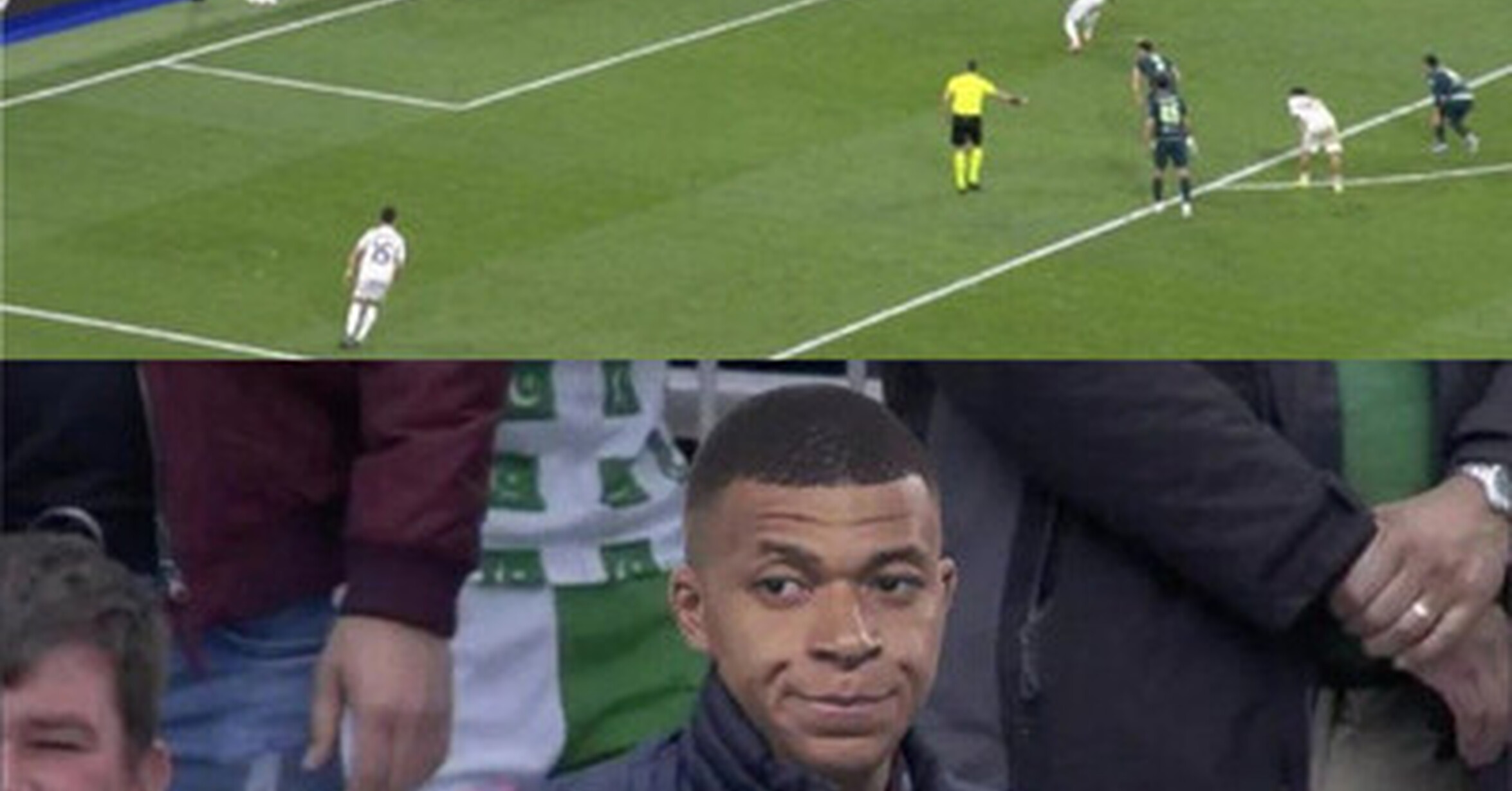 [ MEMEDEPORTES ] Mbappé en la grada viendo el penalti fallado de Vinicius