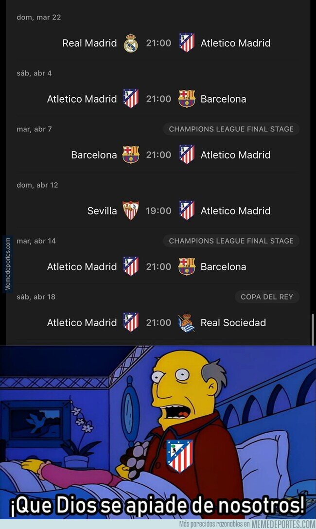 1237659 - El duro calendario que le espera al Atleti