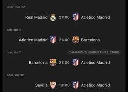 Enlace a El duro calendario que le espera al Atleti