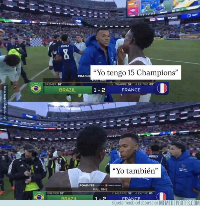 1237979 - Lo que se dijieron Mbappe y Vinicius al final del partido.