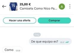 Enlace a No es fácil vender una camiseta del Como