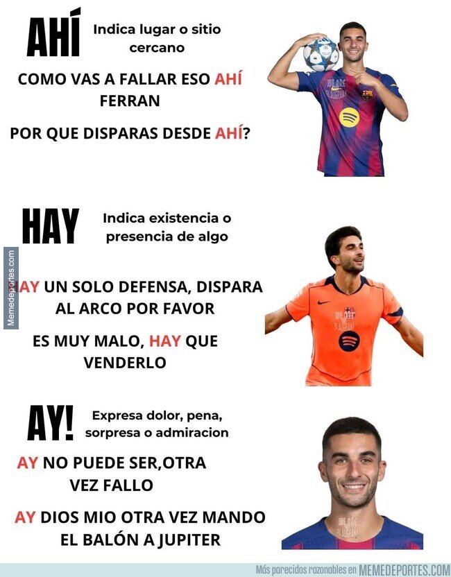 1238397 - Diferencias entre AHÍ, HAY y ¡AY!
