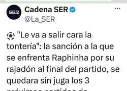 Enlace a Se viene sanción a Raphinha
