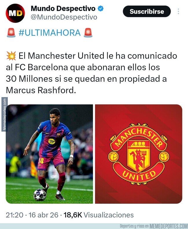 1238926 - Última hora sobre Rashford, por @MundoDespectivo