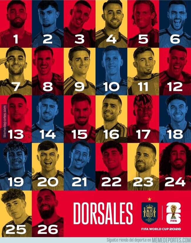 1240789 - Los dorsales de España para este Mundial