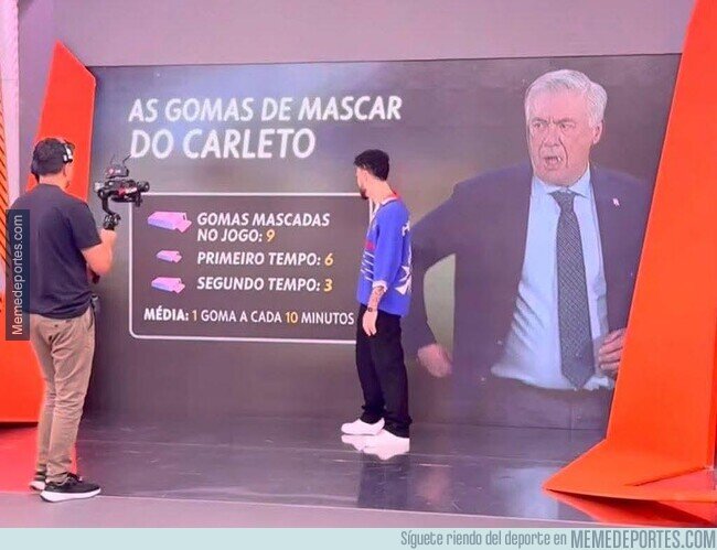 1240944 - En la TV brasileña llevan la cuenta de los chicles que consume Ancelotti