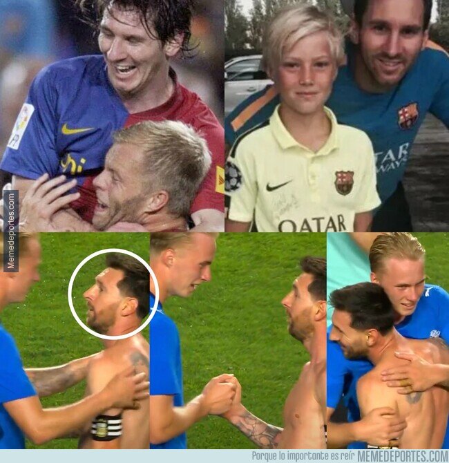 1241083 - Lionel Messi coincidió en campo con Daniel Gudjohnsen, hijo de Eidur.