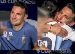 Enlace a La emoción de Scaloni tras el partidazo de Messi