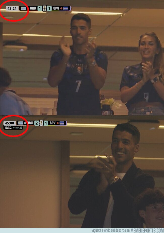 1241746 - Luis Suárez celebró los goles de Uruguay con distinta ropa en apenas 7 minutos