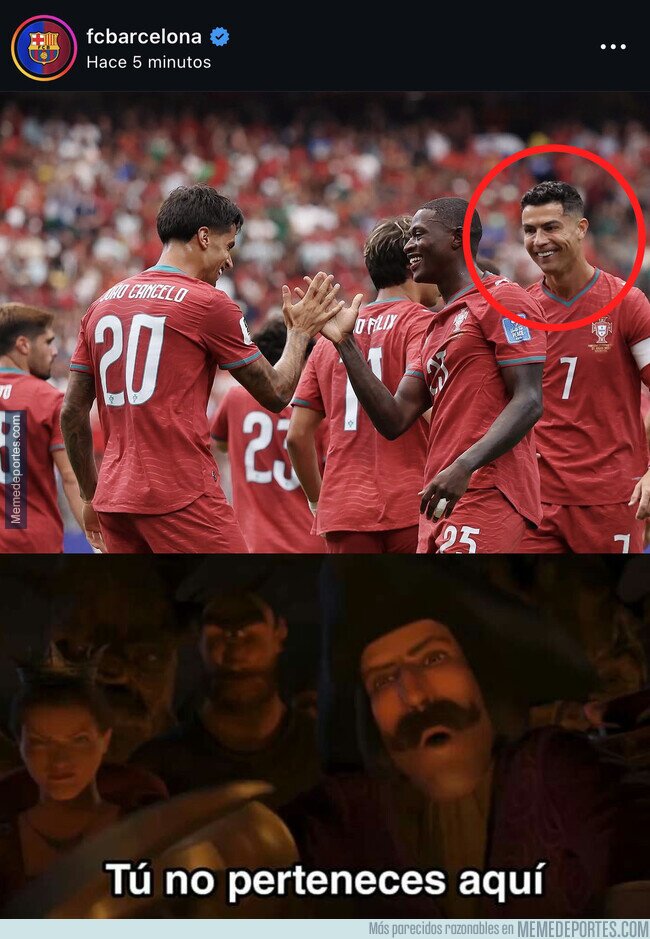 1241932 - Cristiano apareciendo en el Instagram del Barça