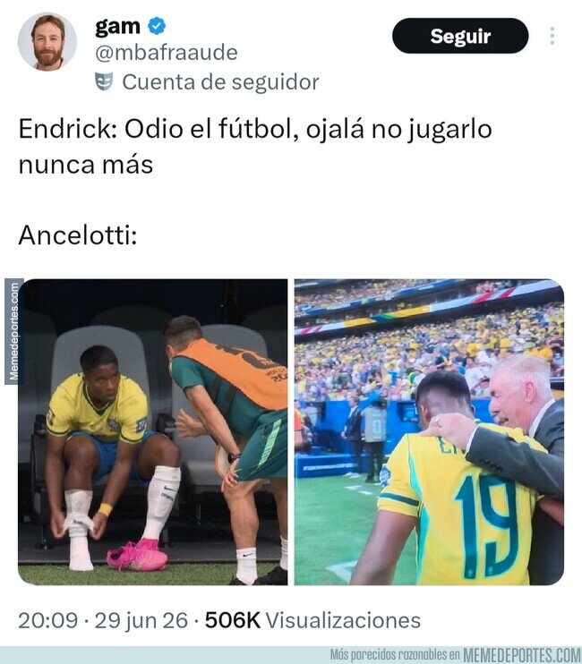 1242233 - Parece que Endrick ya va contando para Ancelotti, por @mbafraaude