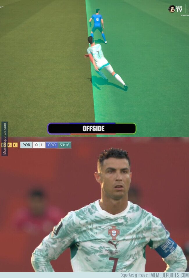 1242434 - La cara que se le quedó a Cristiano cuando le anularon su gol