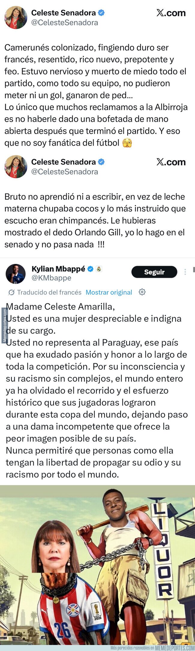 1242700 - La retratada de Mbappé a una senadora de Paraguay que soltó su odio contra él