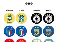 Enlace a Los últimos cambios de escudo de las principales selecciones