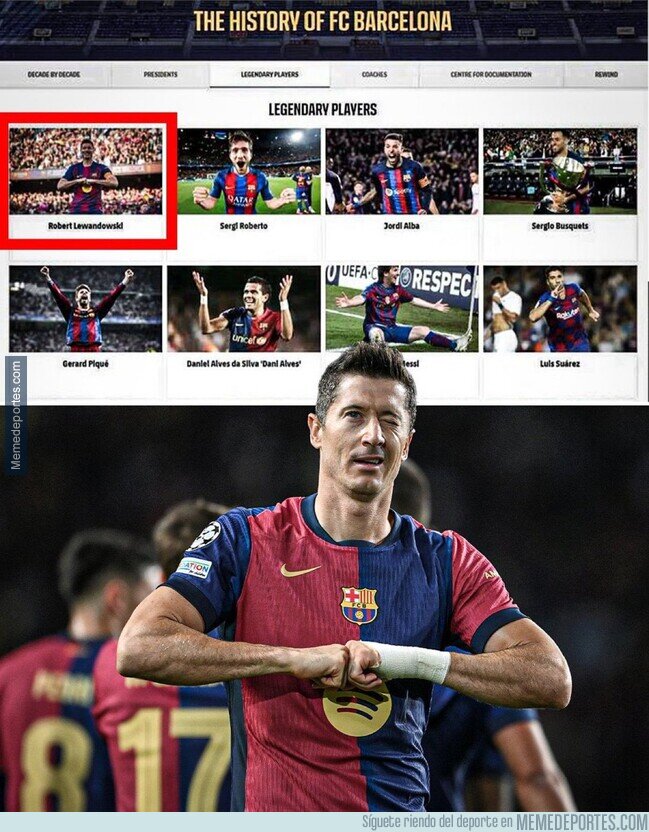 1244643 - El Barça incluyó a Lewandowski en su paseo de las leyendas