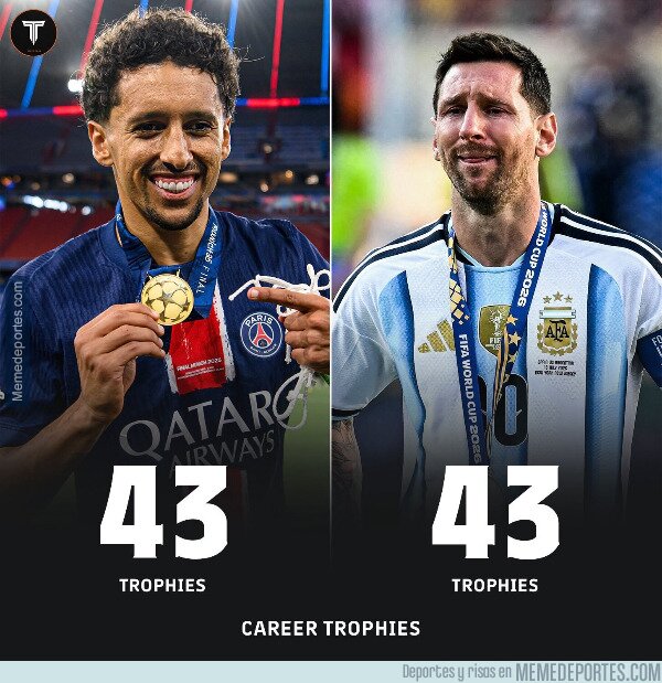 1244795 - Marquinhos alcanzó en títulos a Leo Messi