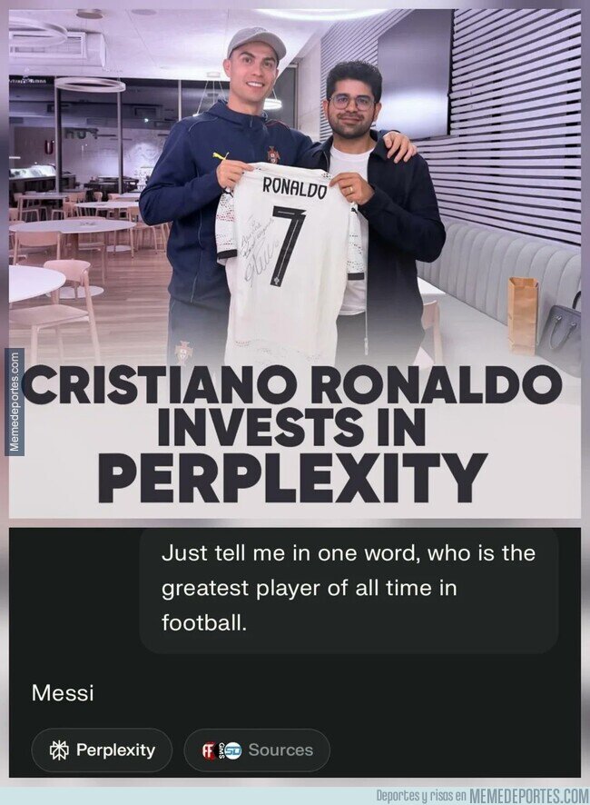 1244991 - La IA en la que invirtió Ronaldo cuando le preguntas quién es el mejor