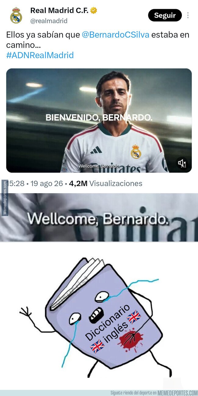1245025 - El Madrid presenta a Bernardo con IA y con erratas en la traducción
